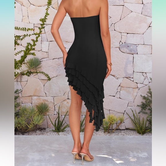 Elegant Black Strapless Dress - Picture 7 of 7